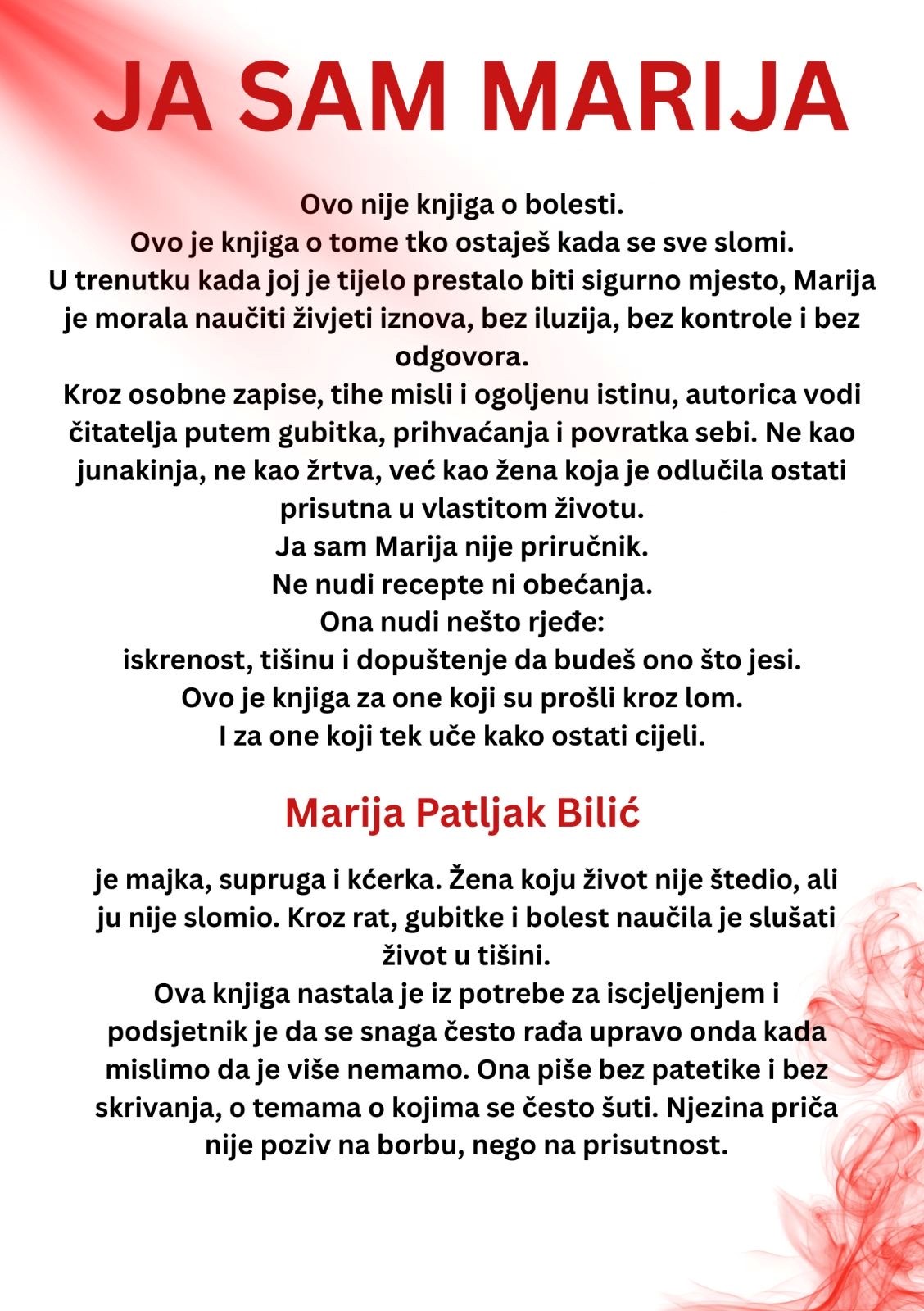Zadnja korica knjige Ja sam Marija
